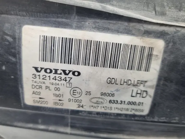 Volvo S80 II V70 III XENON PRZEDNIA LAMPA LEWA lewy przód EUROPA 31214347