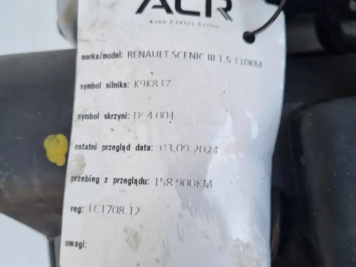 SILNIK KOMPL Renault Scenic III 1.5 DCI 110KM udokumentowane 158tyś K9K837