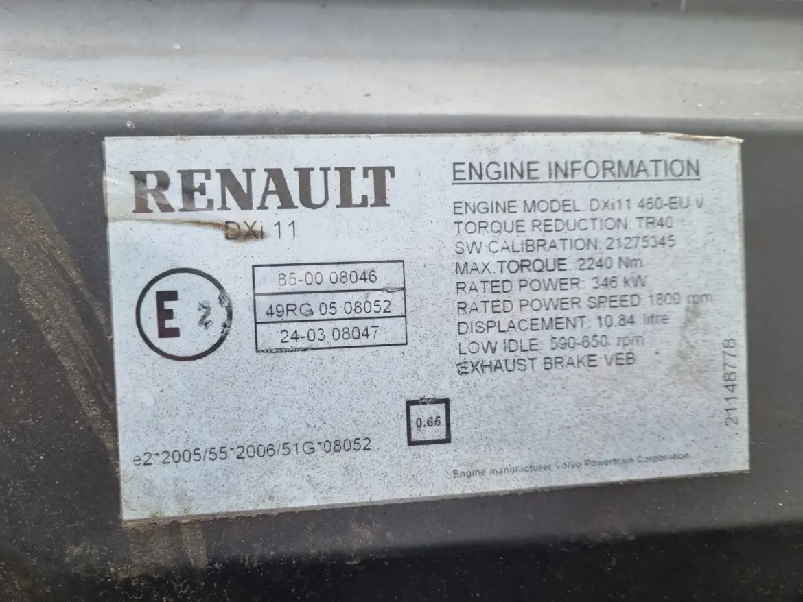 SILNIK BEZ OSPRZĘTU Renault Premium 10,84 L 460KM DXi DXi11