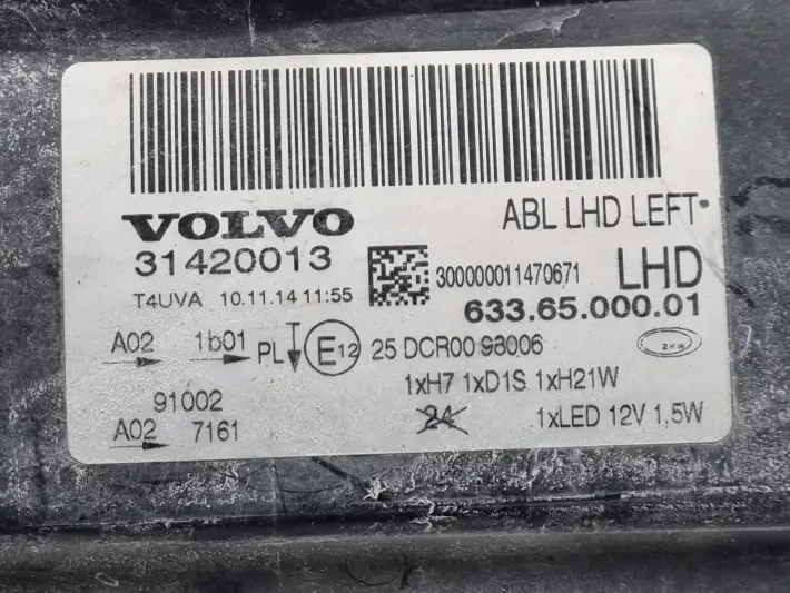 Volvo S80 II V70 III PRZEDNIA LAMPA LEWA lewy przód XENON SKRĘTNY 31420013