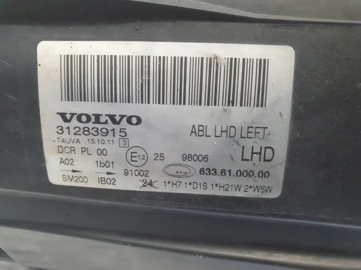 Volvo S80 II V70 III PRZEDNIA LAMPA LEWA LEWY PRZÓD XENON SKRĘTNY 31283915