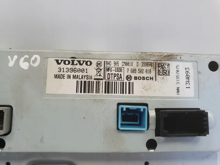 Volvo VOLVO V60 I S60 II XC60 I EKRAN NAWIGACJI Wyświetlacz 31396001