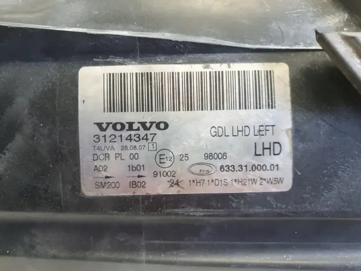 Volvo S80 II V70 III XENON KOMPLET PRZEDNIA LAMPA LEWA lewy przód 31214347