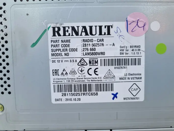 Renault Captur I WYŚWIETLACZ RADIA EKRAN Nawigacji 281150257R