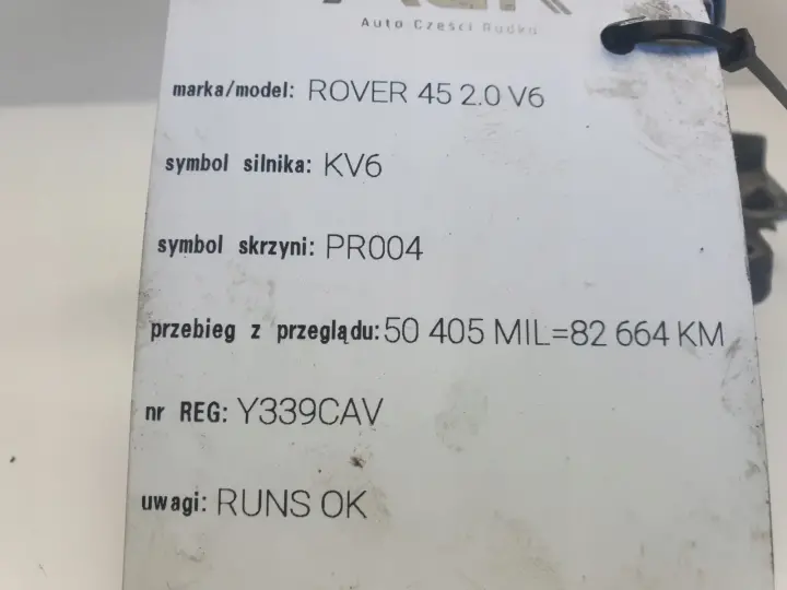 Rover 45 2.0 V6 PRZEPUSTNICA JZX6583