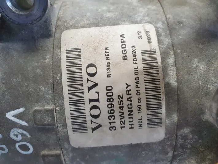 Volvo S60 II V60 1.6 T3 SPRĘŻARKA KLIMATYZACJI pompa 31369800