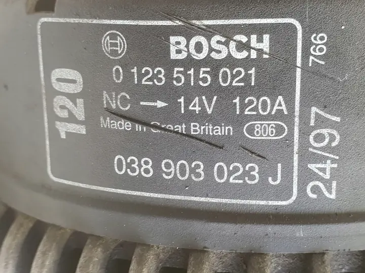 Audi A3 8L Golf IV 1.9 TDI ALTERNATOR 0123515021 038903023J 120A