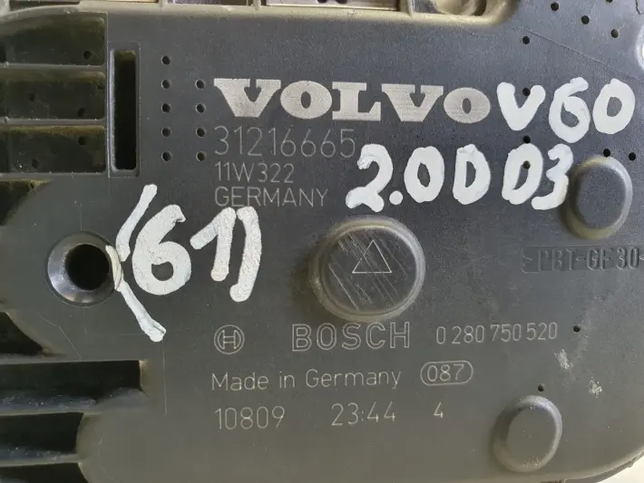Volvo S60 II V60 2.0 D D3 PRZEPUSTNICA 31216665 bosch 0280750520
