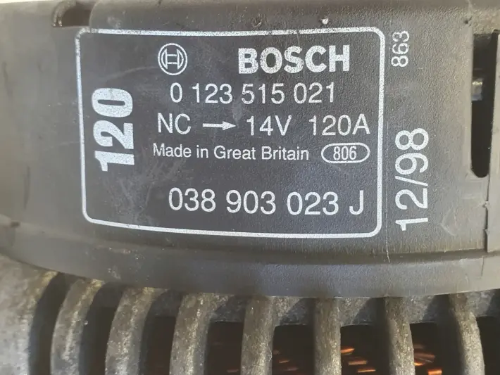 Audi A3 8L Golf IV Octavia I 1.9 TDI ALTERNATOR 0123515021 038903023J 120A