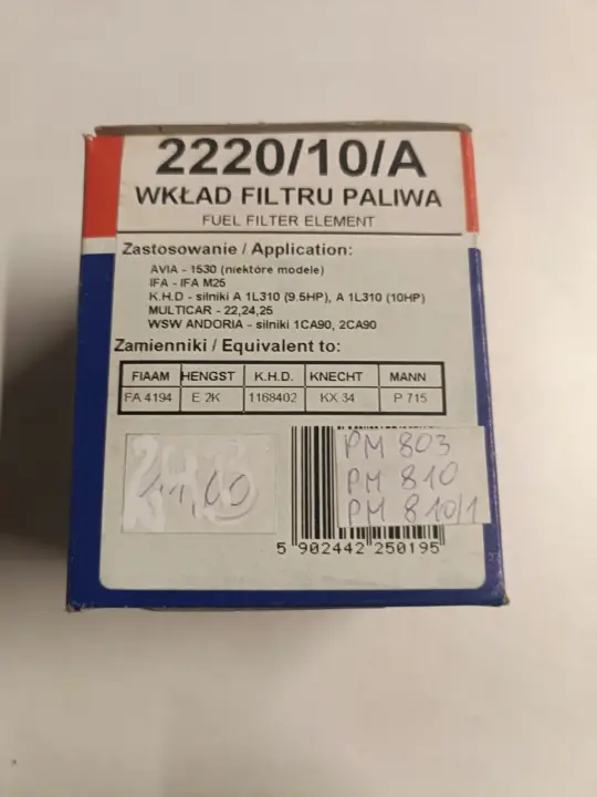 Avia Ifa M25 Multicar WSW Andoria FILTR PALIWA 2220/10/A