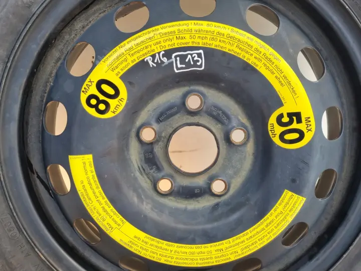 Audi Seat Vw Golf VI KOŁO DOJAZDOWE dojazdówka 125/70 R16 1K0601027AL 5x112