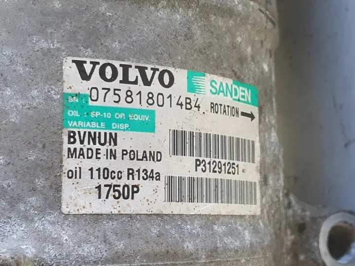 Volvo S60 II 1.6 D2 SPRĘŻARKA KLIMATYZACJI P31291251