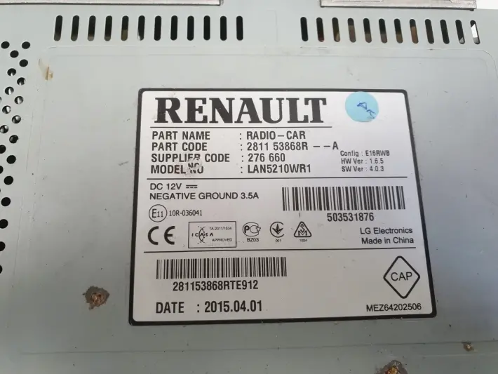 Renault Clio IV WYŚWIETLACZ NAWIGACJI Ekran Radio CD 281153868R