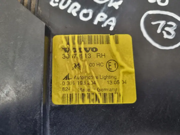 Volvo S40 II V50 PRZEDNIA LAMPA PRAWA prawy przód EUROPA 30678913