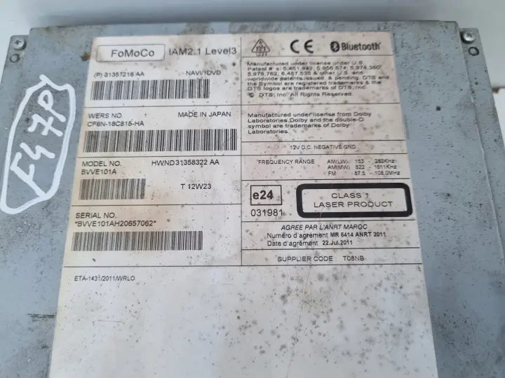 Volvo VOLVO V60 I S60 II V40 II CZYTNIK NAWIGACJI Radio 31357216AA 31357216