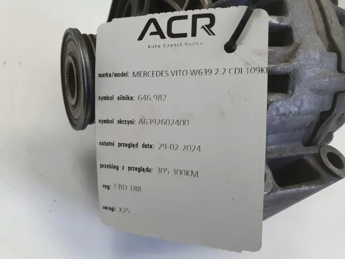 Mercedes Vito W639 2.2 CDI ALTERNATOR 200A 0124625006