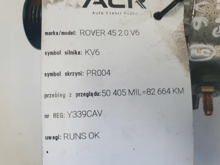 Rover 45 2.0 V6 ALTERNATOR YLE102330 oryginał