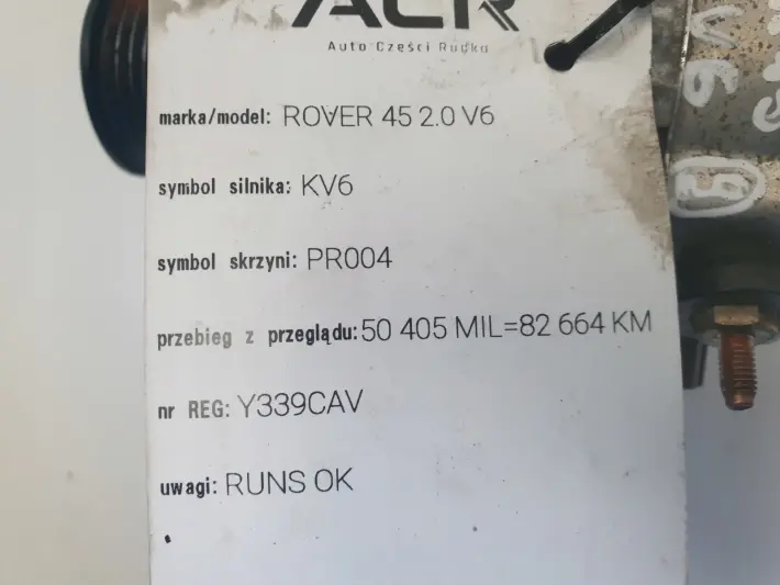 Rover 45 2.0 V6 ALTERNATOR YLE102330 oryginał