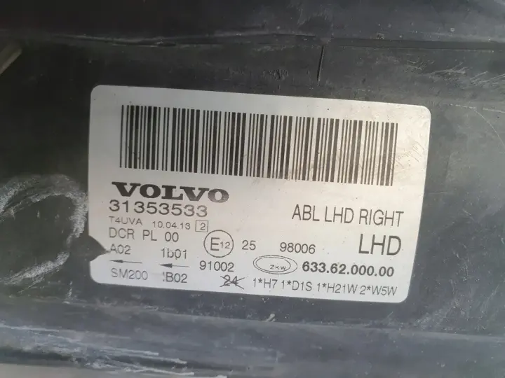 Volvo S80 II V70 III XENON PRZEDNIA LAMPA PRAWA prawy przód EUROPA 31353533