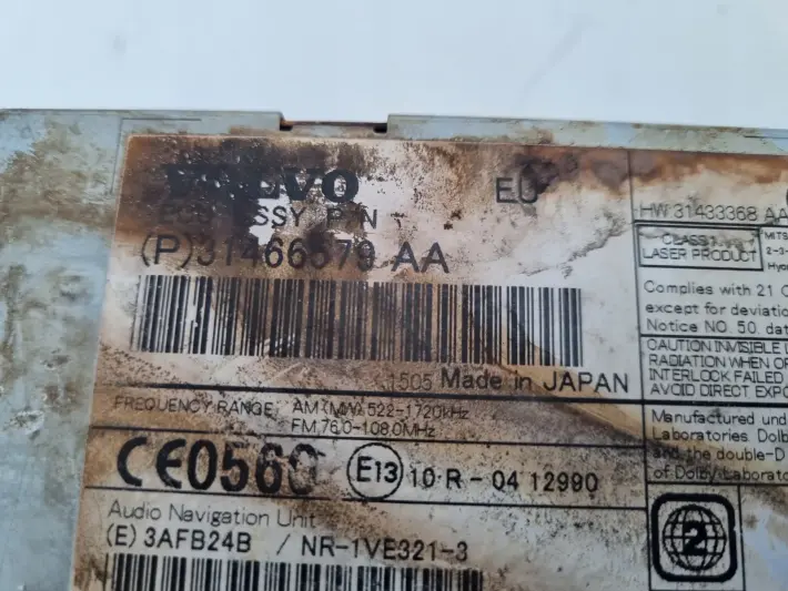 Volvo V40 II V60 S60 II CZYTNIK PŁYT CD radio nawigacja 31466579 31466579AA