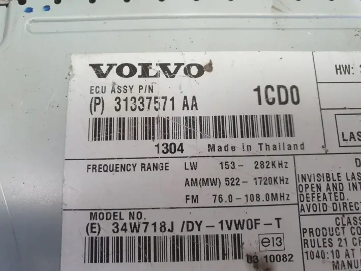 Volvo VOLVO V60 I S60 II XC60 I CZYTNIK NAWIGACJI Radio 31337571AA 31337571