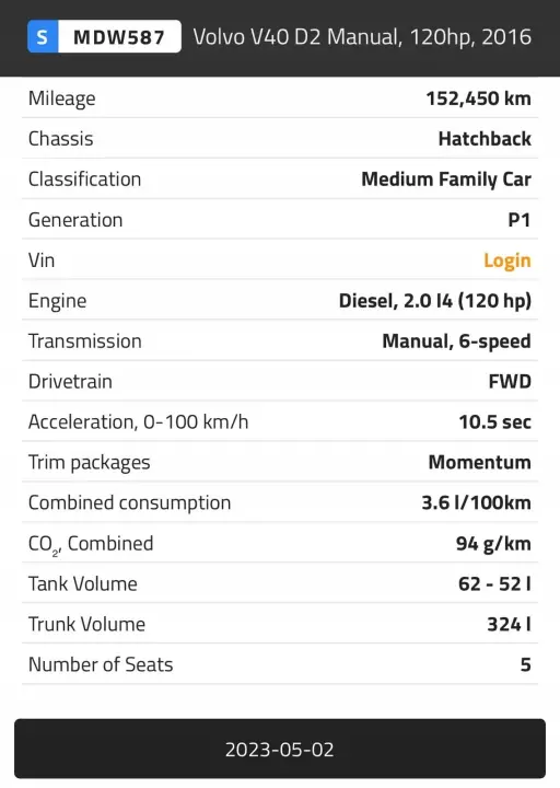 SILNIK KOMPLET Volvo V60 S60 II 2.0 D D2 120KM dokumenty 152tyś D4204T8