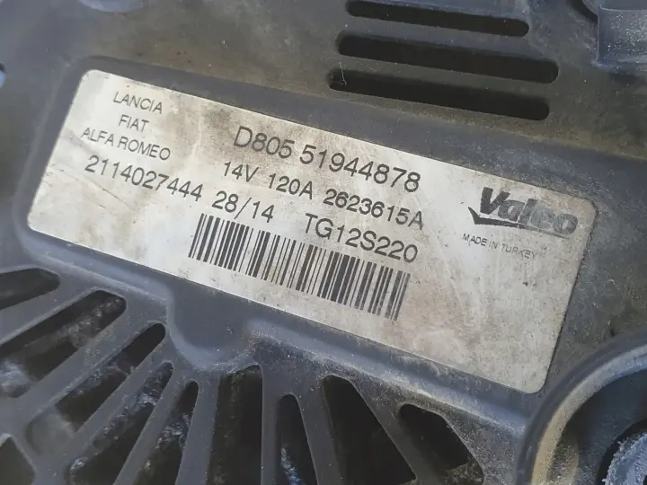 Fiat Fiorino 1.3 M-Jet ALTERNATOR Valeo 51944878 120A