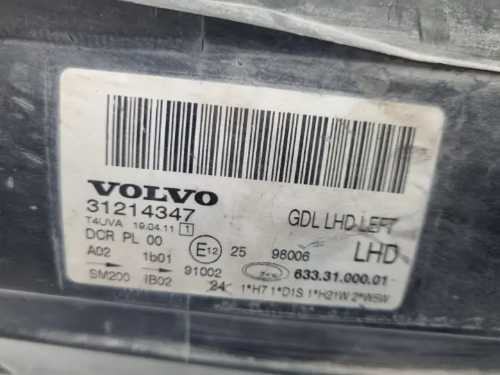 Volvo S80 II V70 III XENON PRZEDNIA LAMPA LEWA lewy przód EUROPA 31214347
