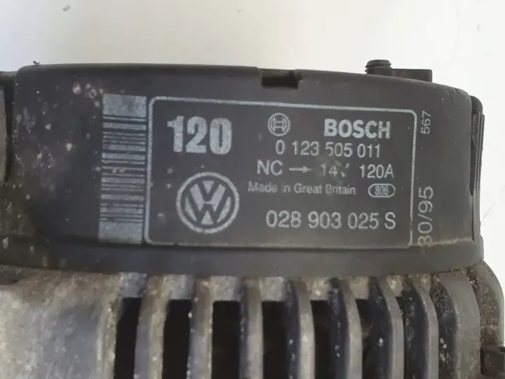 Audi 80 B4 1.9 TDI ALTERNATOR bosch 0123505011 120A