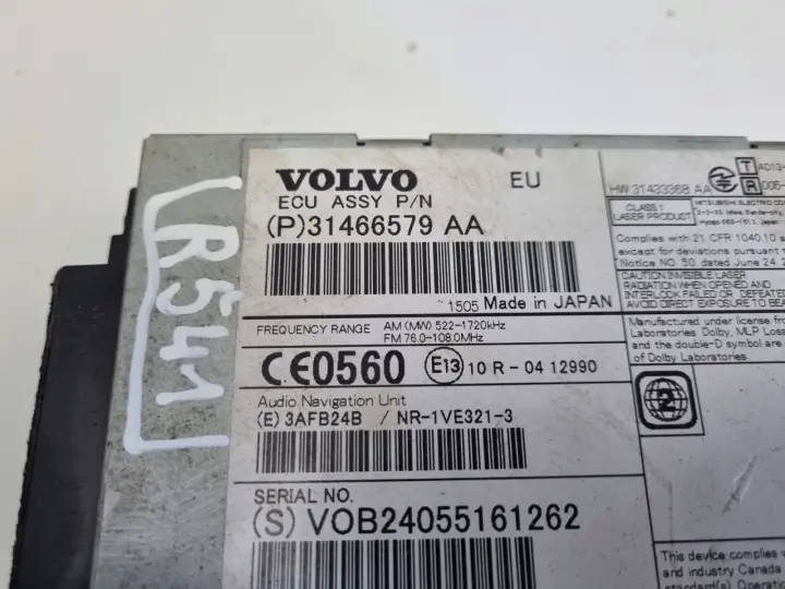 Volvo V40 II V60 S60 II CZYTNIK PŁYT CD radio nawigacja 31466579 31466579AA