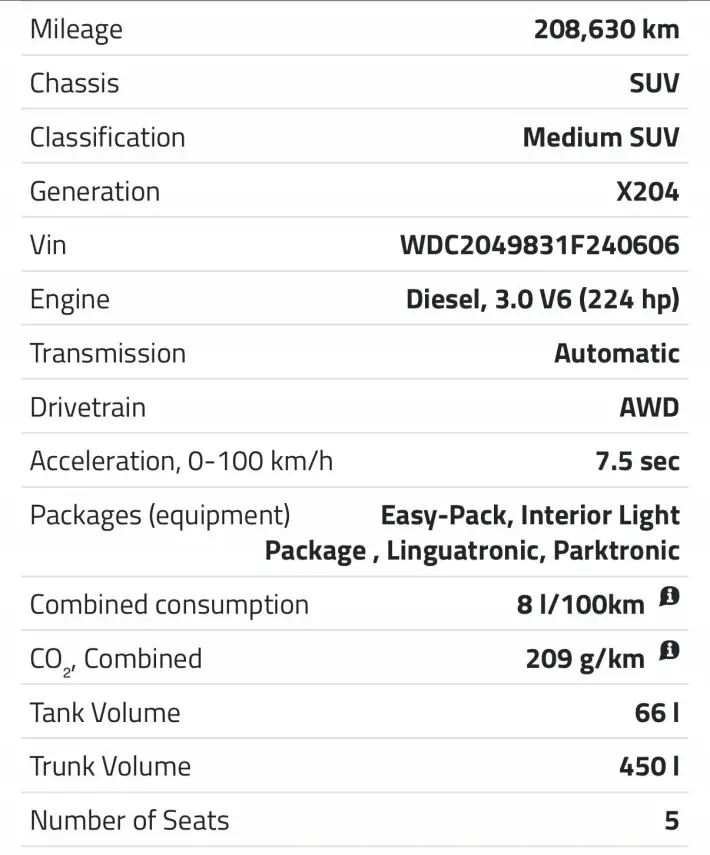 SILNIK KOMPLET Mercedes GLK X204 3.0 V6 CDI 224KM 208tyś 642961 642.961