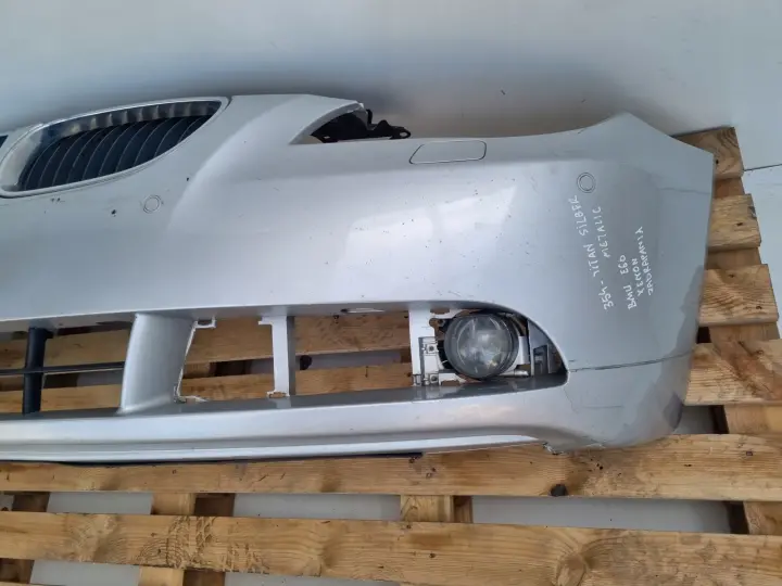 BMW E60 03-07r KOMPLETNY PRZEDNI ZDERZAK przód SREBRNY SPRYSKI PDC 354