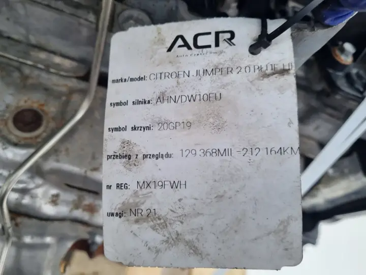 SILNIK KOMPLET Citroen Jumper II III 2.0 HDI BLUEHDI 130KM 212tyś AHN