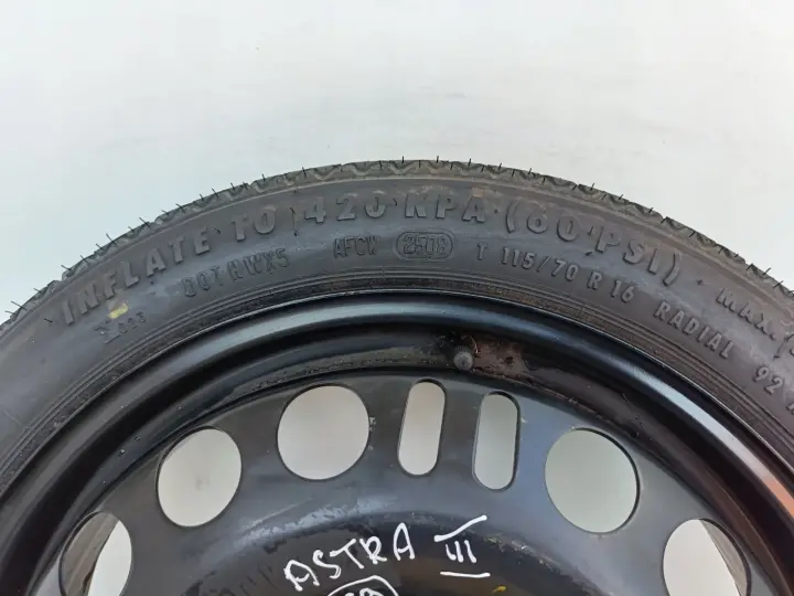 Opel Vectra C Astra H KOŁO DOJAZDOWE dojazdówka 115/70 R16 5x110 2160132