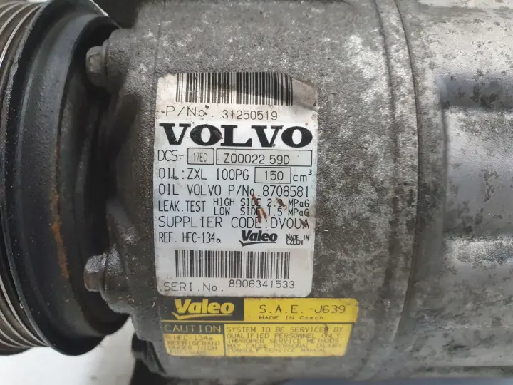 Volvo S80 II V70 III 2.4 D5 SPRĘŻARKA KLIMATYZACJI 31250519