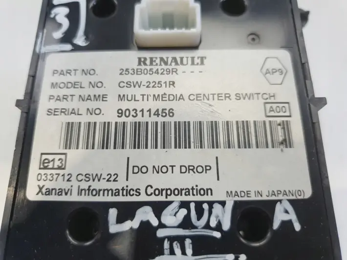 Renault Laguna III PANEL RADIA NAWIGACJI Kontroler 253B05429R