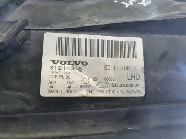 Volvo V70 III XC70 S80 II XENON PRZEDNIA LAMPA PRAWA prawy przód 31214348