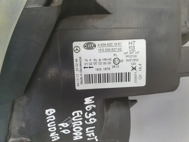Mercedes Vito Viano W639 LIFT PRZEDNIA LAMPA PRAWA prawy przód A6398201961