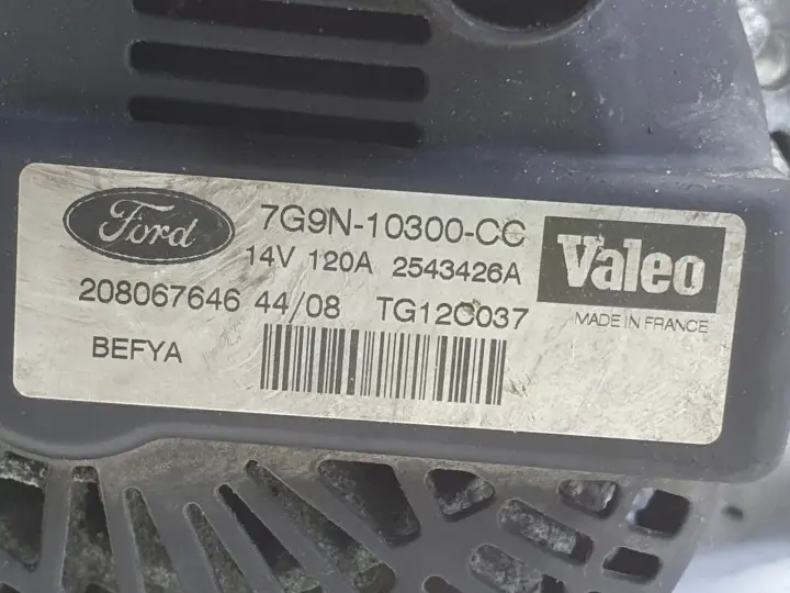 Ford Fiesta MK7 1.25 ALTERNATOR valeo 7G9N-10300-CC 120A