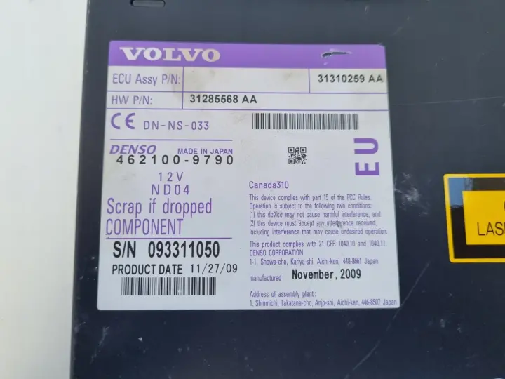 Volvo S80 II V70 III XC70 II ZMIENIARKA PŁYT CD 31285568AA 31285568