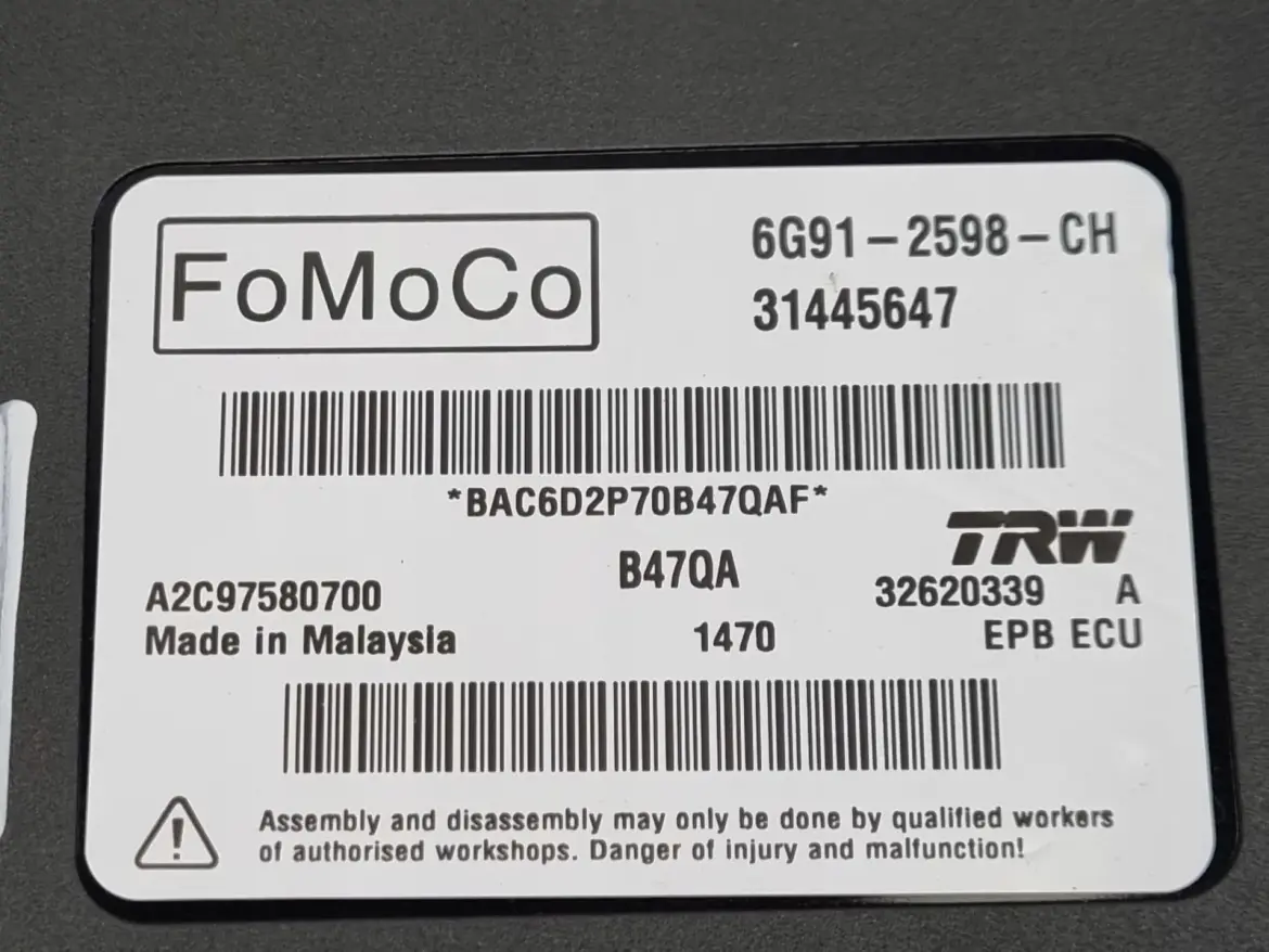 Volvo XC60 I MODUŁ HAMULCA RĘCZNEGO Sterownik 31445647