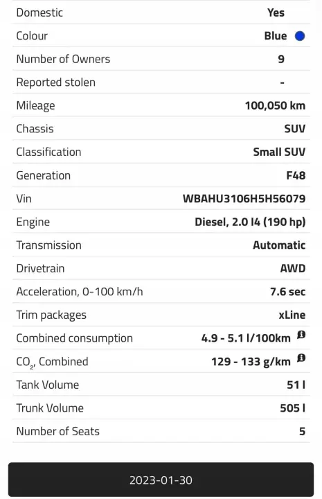 SILNIK BMW X2 F39 2.0 D DIESEL 190KM udokumentowane 100tyś B47C20A