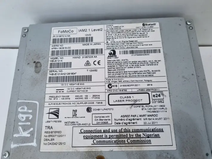 Volvo VOLVO V60 I S60 II V40 II CZYTNIK NAWIGACJI Radio 31357214 31357214AA