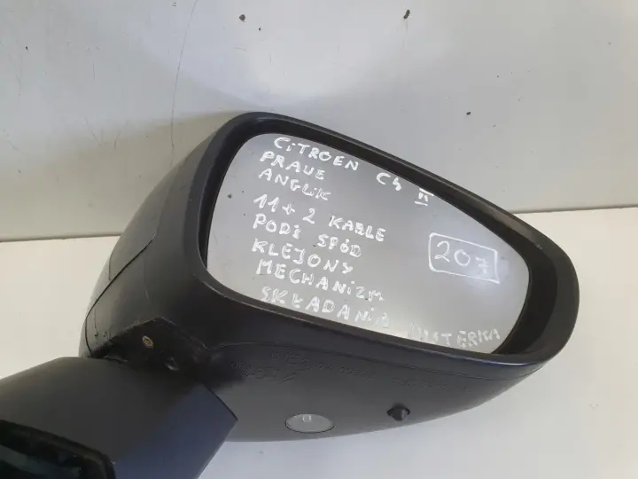 Citroen C4 II 10-18r LUSTERKO PRAWE PASAŻERA 11+2 kable