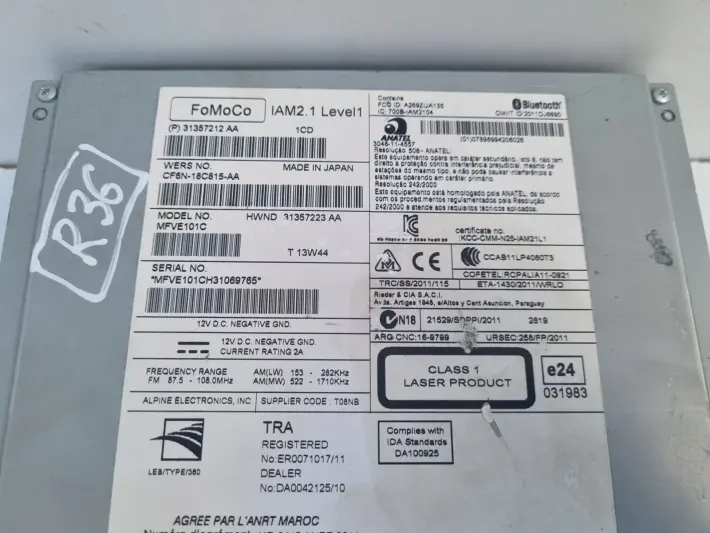Volvo VOLVO V60 I S60 II V40 II CZYTNIK NAWIGACJI Radio 31357212 31357212AA
