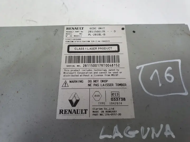 Renault Laguna III RADIO CD radioodtwarzacz 281150017R