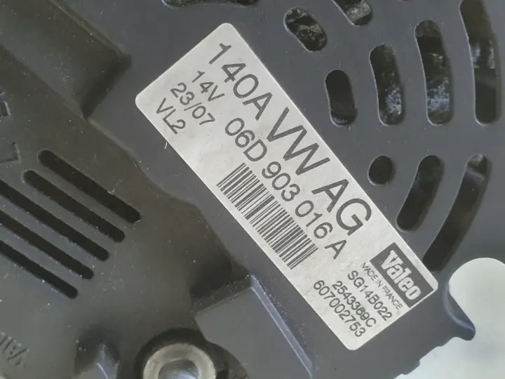 Audi A4 B6 B7 2.0 20V ALT ALTERNATOR Valeo 06D903016A 140A