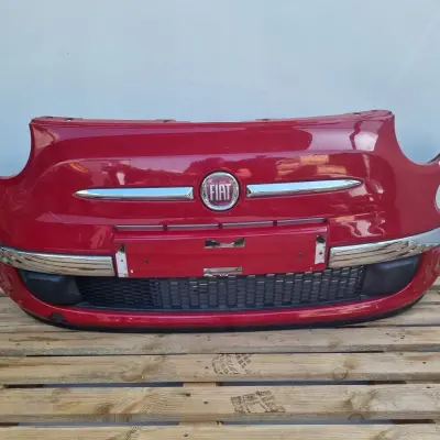 Fiat 500 KOMPLETNY PRZEDNI ZDERZAK przód CZWERWONY 111A 735426888