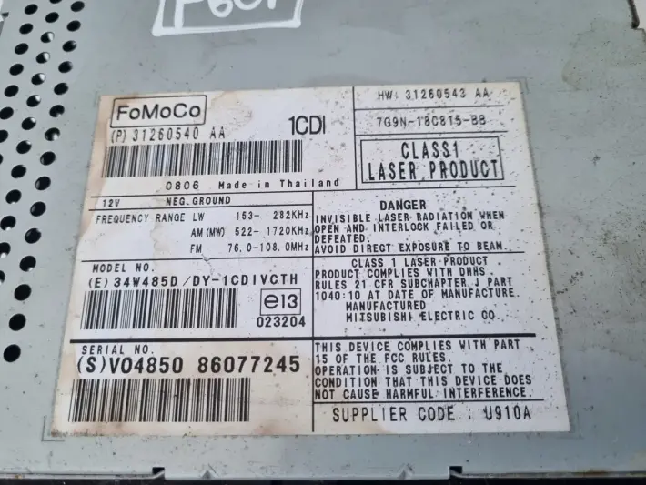 Volvo XC70 V70 III S80 II RADIOODTWARZACZ Radio CD 31260540 31260540AA