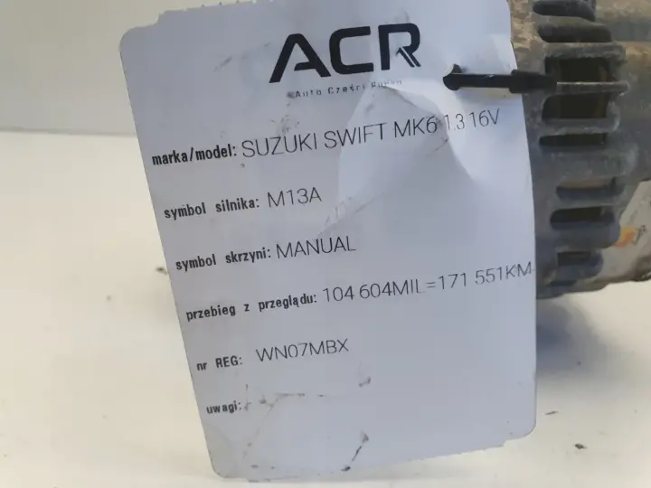 Suzuki Swift MK6 1.3 16V ALTERNATOR 0986082830